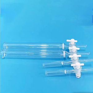 Chromato graphische Säule aus Labor boro silikat glas mit Ptfe-Absperr hahn - Product Image 4