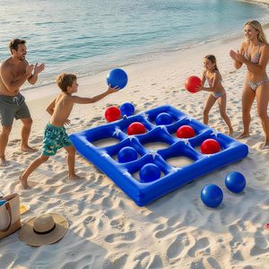 Blue Star Pattern <b>Inflatable</b> 9-Hole Pool Toss <b>Game</b> with Red & Blue Balls - Product Image 5