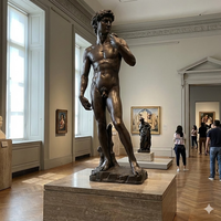 Réplica de la Estatua del David de Miguel Ángel en Metal Clásico, Tamaño Real, para Jardín o Paisaje de Propiedades de Lujo
