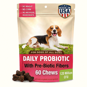 Enzimas Digestivas Caninas, Masticables Blandos con Fibra, 120 Millones de UFC, Probióticos para Perros con Estómago Sensible, Bienestar Intestinal, Soporte Diario para la Defecación - Product Image 1
