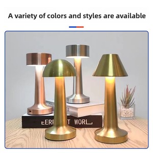 Lámpara de mesa recargable de hongo nórdico, lámpara de ambiente decorativa de Metal dorado y plateado de cobre moderno para dormitorio, sofá, batería - Product Image 4