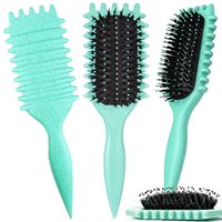 Brosse à cheveux multifonction pour définir les boucles, avec logo personnalisé, pour volume et définition des bords, en plastique, pour cheveux mouillés
