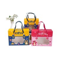 INPACK Maßgefertigte Neue Designs Logo-Bedruckte Hochwertige Schokoladenkuchen-Verpackungsbox Süßigkeiten-Faltschachtel mit Griff und Fenster