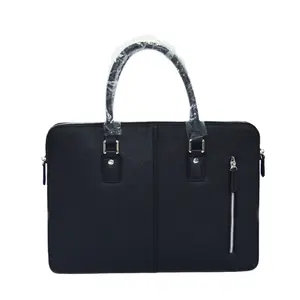 Hot Selling Custom Premium Business Lawyer Laptop tasche Hand gefertigte schwarze Aktentasche aus echtem Leder für Männer