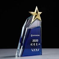 Médailles de cristal d'oreille de blé, plaques d'autorisation, trophées annuels de la Chambre de commerce