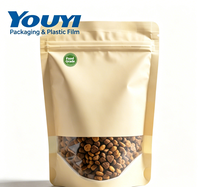 Sachet Doypack Personnalisé Imprimé pour Aliments pour Animaux avec Fenêtre Zippée pour Friandises pour Chiens et Chips de Bœuf