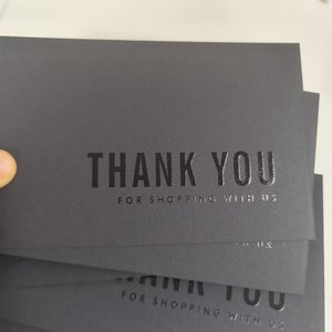4x6inch Luxury UV Printed Black Paper Card <b>Clothes</b> Jewelry Business Cards Custom Thank You Cards for Small Business - Product Image 5