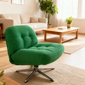 كرسي استرخاء عصري أخضر من المخمل لغرفة المعيشة وغرفة النوم للمنزل والمكتب - Product Image 2