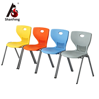 Chaise d'entraînement ergonomique empilable en plastique PP, couleurs personnalisées, tube rond D25*1.5mm, pour mobilier scolaire étudiant