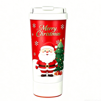 Gobelet cadeau personnalisé pour Noël et Halloween, avec fond à ventouse anti-déversement et couvercle rabattable portable
