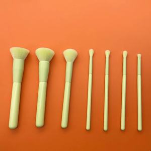 7pcs Makeup <b>Brush</b> Set Synthetic Hair Wood Handle Aluminum Ferrule Flat Foundation Customizable Wholesale Cosmetic <b>Brushes</b> - Product Image 2