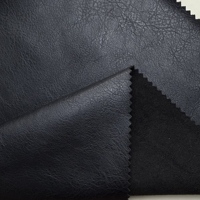 Tissu en cuir PU noir gaufré effet suède 0,75 mm pour trench-coat, respirant, certifié GRS, tissu en cuir hydrofuge