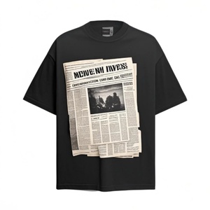 100% Cotton <b>Washed</b> Vintage Feel Men's T-Shirt Custom Spray Art Distressed for Breathable Short Sleeve - Product Image 3