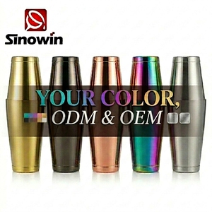 Ensemble de shaker à cocktails professionnel pour bar à domicile, entièrement en acier inoxydable, avec passoire, kit de barman argenté, accessoires de <span class=keywords><strong>mixologie</strong></span> - Product Image 4