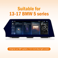 Pantalla de Navegación HD Estilo Blade de 12.3 Pulgadas para BMW Serie 5 2013-2017 con Sistema NBT, CarPlay/Android Auto Inalámbrico, Plug-and-Play