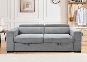 Divano Letto Convertibile con Letto Estraibile, Moderno Divano Trasformabile con Poggiatesta Regolabile, Rivestimento in Tessuto, Stile Hotel per Soggiorno - Product Image 3