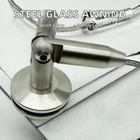 Support de fixation moderne pour auvent en verre, en acier inoxydable 304 316, pour porte, fenêtre, mur rideau