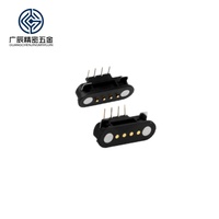 2.54 MM Spring Loaded Male Female Bend Nylon Housing 2P 3P 4P 5P Waterproof Magnetic Pogo Pin Connector