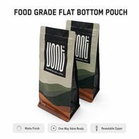 Sacs d'emballage pour café, sacs d'emballage à fond plat, fabricant d'impression numérique, pochettes à café personnalisées imprimées