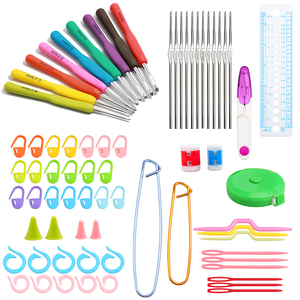Kit <span class=keywords><strong>de</strong></span> couture ergonomique en TPR <span class=keywords><strong>de</strong></span> 72 pièces avec <span class=keywords><strong>crochet</strong></span> à <span class=keywords><strong>crochet</strong></span> et <span class=keywords><strong>aiguilles</strong></span> à tricoter à manche souple, ensemble d'<span class=keywords><strong>aiguilles</strong></span> à tricoter, travaux manuels, étui emballé - Product Image 2