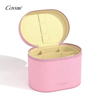 Sac à maquillage COSSNI, fermeture éclair en métal personnalisée, sac à maquillage portable de voyage, boîte de rangement de beauté à motif pierre, étui à maquillage en cuir rose