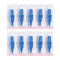 Stylos adaptateurs à pointe tatouage de style nouveau pour l'exportation ; Outil de pratique pour débutants ; Aiguilles colorées, 10 pièces par paquet