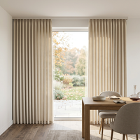 Rideau double face en chenille, couleur unie crème, style salon, chambre à coucher, fenêtre latérale, fenêtre du sol au plafond