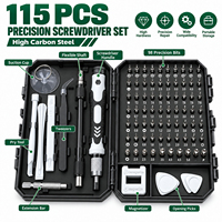 Kit de tournevis de précision 115 en 1, CRV magnétique, 98 embouts, ensemble d'outils de réparation électronique pour téléphone, ordinateur portable, ordinateur, montre, OEM Factory