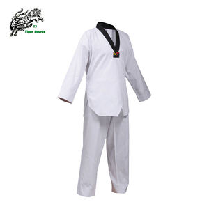 Uniformes de Taekwondo Unisex al por Mayor con Cuello en V, Personalizables, Duraderos, Transpirables, de 180g, de Algodón y Poliéster, para Artes Marciales, Karate, Adultos, OEM - Product Image 5
