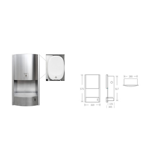 시용의 욕실 벽걸이 병원용 고속 전기 의료 센서 핸드 드라이어 - Product Image 2
