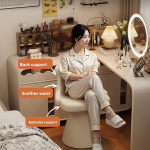Ghế trang điểm xoay cao cấp kiểu Ý, lưng tựa nhẹ, dành cho phòng ngủ, phòng thay đồ, phòng khách của các cô gái - Product Image 4