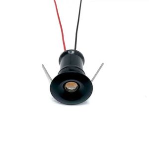 Mini <span class=keywords><strong>spot</strong></span> <span class=keywords><strong>LED</strong></span> noir 1W, éclairage encastré, DC 3V 12V, petit éclairage de plafond, vitrine, armoire, IP65, éclairage de placard - Product Image 1