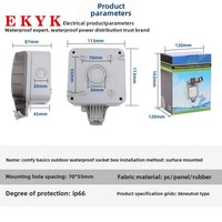 Boîtier de prise d'extension mural multifonctionnel EKYK IP66 étanche et ignifuge en PC, simple ou double position, 16A, en stock