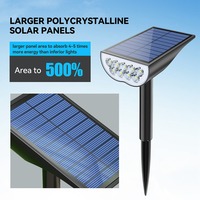 Extérieur 2000mah RGB télécommande grand 9 LED Spot solaire extérieur IP65 étanche lampes de jardin solaires pour cour jardin porche