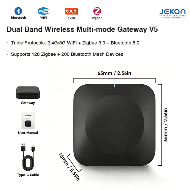 V5 Dual Band WiFi Smart Gateway Zigbee 3.0 5.0 Mesh Large Device Capacity Mobile Phone Cloud Offline Control