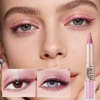 Crayon Eyeliner 2-en-1 et fard à paupières liquide à paillettes, haute pigmentation, longue tenue, 6 couleurs, cosmétique pour les yeux