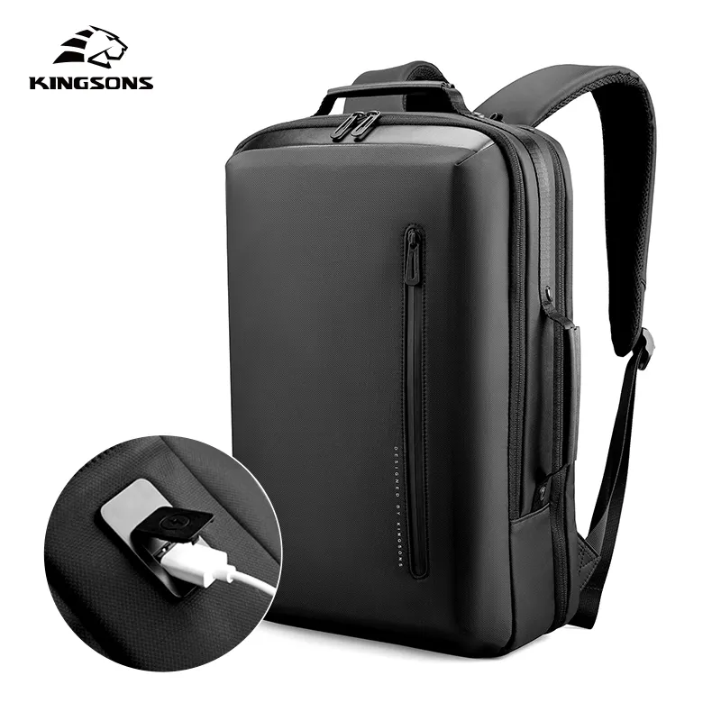 Kingsons Factory customization laptop backpack for man fashion waterproof backpack 15.6 inches backpack bag with USB charging