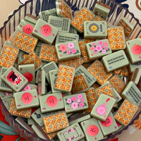 Set Ubin Mahjong Amerika 160 Buah, Akrilik 2 Lapis, Desain Lentera Bambu Panda, Terukir, Hadiah untuk Keluarga, Pabrik OEM/ODM Kustom