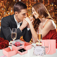 Coffret de bijoux avec rose éternelle pour femmes, filles, fête des mères, Saint-Valentin, anniversaire, Noël