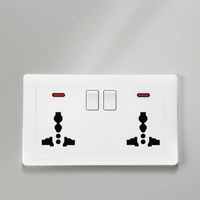 Prise d'alimentation Delviz 13a, prise électrique ca 110 ~ 250V, commande par bouton de commutation, double prise murale universelle internationale