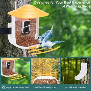 Alimentador <span class=keywords><strong>de</strong></span> pájaros inteligente con cámara, diseño resistente a la intemperie, monitoreo <span class=keywords><strong>de</strong></span> <span class=keywords><strong>video</strong></span> HD para jardín al aire libre, observación y grabación <span class=keywords><strong>de</strong></span> aves - Product Image 6