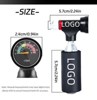 Pompe à vélo d'urgence mini CO2 PRO-STAR 16 G avec valves Schrader/Presta, construction en aluminium, haute pression >160 PSI pour vélos