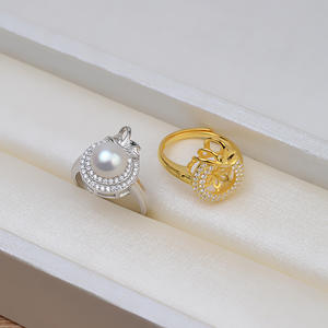 S925 <b>Silver</b> Fine Jewelry <b>Set</b> DIY Accessories-Personalized Female Pendant Necklace Pearl Empty <b>Ring</b> Holder 1306 - Product Image 4