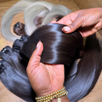 Cheveux humains vierges bruts vietnamiens 15A ultra-lisses, 3 paquets avec closure Kim K 2*6, 100% cheveux bruts vietnamiens premium non traités