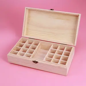 Multifunction Essential Oil Wooden Box Organizer Large Wood Storage Case Protector Essential Oil Wooden Case Box Storage Large