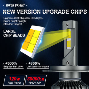 Feux de croisement <span class=keywords><strong>LED</strong></span> pour voiture <span class=keywords><strong>3</strong></span> couleurs K68, contrôle par application, H1 H4 H7 140W 30000 lumens 12V, universels, phares 880 9005 9006 - Product Image 3