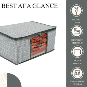 Arow Grey Plastic Single Saree Covers With <b>Zip</b> Cover Packing <b>Bags</b> Saree Work Saree Cover For Women In Wholesale Price - Product Image 4