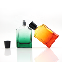 Flacon de parfum en verre vide de 90 ml, flacon pulvérisateur à paroi épaisse, bouchon noir, pompe atomiseur argentée pour l'emballage cosmétique