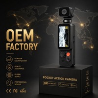 Kamera Saku Mini 4K Handheld DV Camcorder Layar IPS 1.90 inci Sinkronisasi WiFi 2.4G Aplikasi Pintar 128G Dapat Diperluas Sudut Pandang 170 Derajat