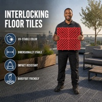 Dalles de sol emboîtables écologiques et étanches à installation facile – Revêtement de sol modulaire DIY en plastique à clipser – Idéal pour l'intérieur et l'extérieur (sans salle de sport)